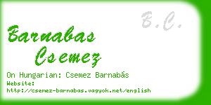barnabas csemez business card